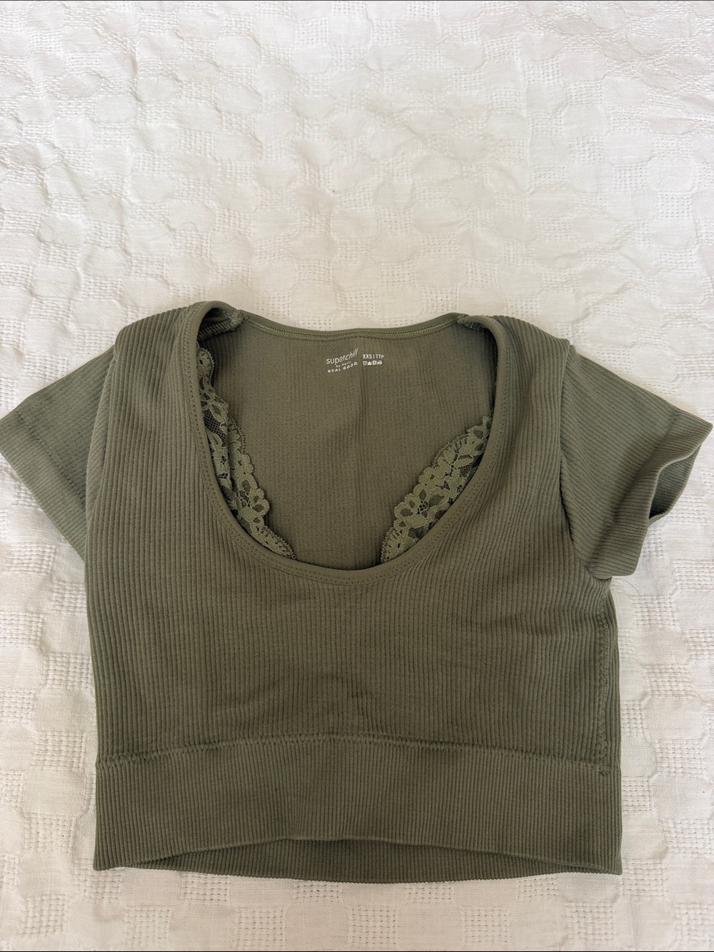 Aerie green crop top size XXS
